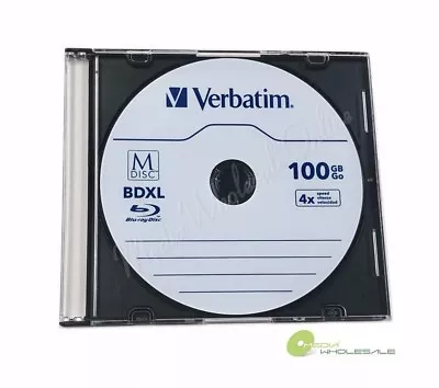 5pk M DISC VERBATIM BDXL 100GB 4X Branded Logo Disc - Jewel Case • $98.90