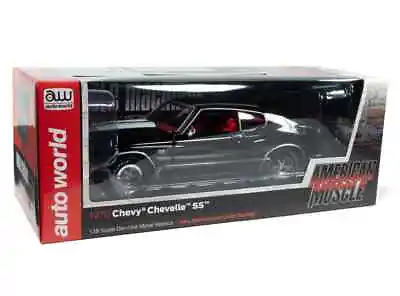 Auto World AMERICAN MUSCLE 1970 Chevy Chevelle SS 1:18 BLACK • $99.95