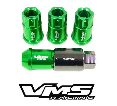 4pc Vms Racing Chevy Corvette C4 C5 C6 12x1.5mm Aluminum Lock Lug Nut Set Green • $23.95