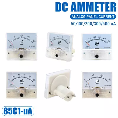 85C1-Type DC 50-500uA Meter Analog Panel AMP Current Ammeter Mechanical Pointer • $4.89