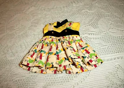 Vtg 1950's Vogue Ginny Doll Yellow Print Dress Medford Tagged • $19.95