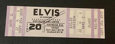 Elvis Concert Ticket Not Stub / Huntington Civic Center  / Sept 20 1977 WV • $100