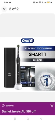 $50 • Buy BRAND NEW Braun Oral-B Smart-1 Electric Rechargeable Toothbrush & Travel Case BT