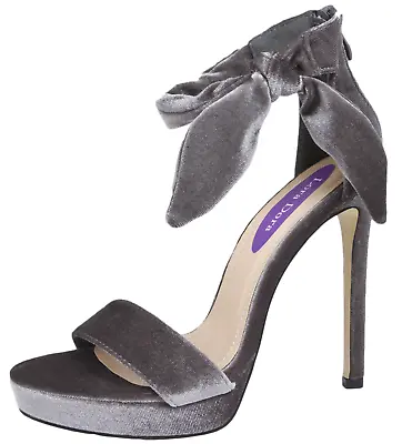 Womens Velvet High Heel Sandals Laides Bow Design Party Stiletto Shoes Pumps • £14.95