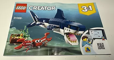 Deep Sea Creatures - 3 In 1 - LEGO Creator - 31088 - Used • $12