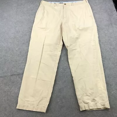 Brooks Brothers Pants Mens 40x32 Khaki Chino Straight Linen Cotton Flat Front * • $28.98