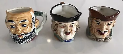 Lot Of 3 Vintage Toby Pirate Head Mugs Made In Occupied Japan 1950s (3) • $18.88