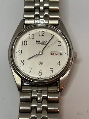 Working Vintage April 1988 05 1998  Men's Silver Seiko SQ Quartz Watch EO • $88