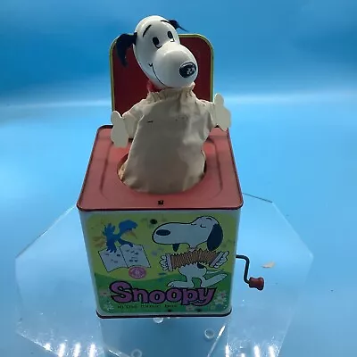 Vintage 1966 SNOOPY & The Peanuts Jack In The Metal Music Box By Mattel -18 • $23.99