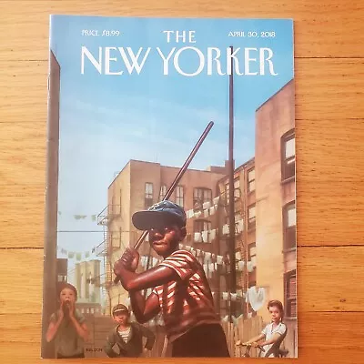 New Yorker Magazine Stickball Alley Kadir Nelson Art Trump Issues April 30 2018 • $7.46