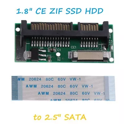 1.8  LIF ZIF CE SSD HDD To 7+15 Pin SATA Adapter Converter Cable Lead UK A++ • £3.75