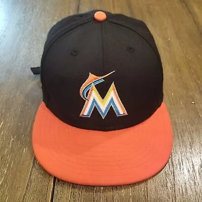 Miami Marlins Hat Cap New Era Strap Back Adjustable Black Orange 9Fifty Patch • $4.90