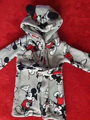 Baby Boys Disney Minnie Mouse Dressing Gown And Sleepsuit Size 6-9 Brand Primark • £7.99