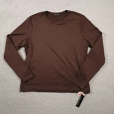 A'nue Ligne Shirt Women's Large L2 Brown Long Sleeve Basic • $29.97