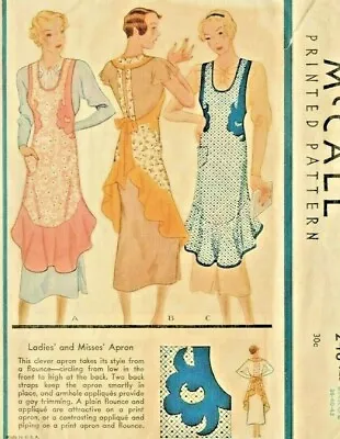 Vintage McCall 1930's Full Size Reproduction Apron Sewing Pattern #248 Holiday! • $14.99