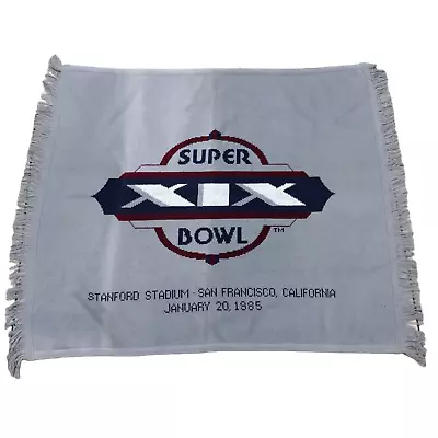 VTG Super Bowl XIX 1985 Stanford Stadium Throw Blanket SF 49ers 55  X 60  • $56.25