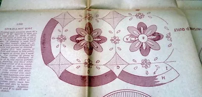 VTG 1940s MAIL ORDER Transfer Pattern LOVE IN A MIST QUILT Pattern UNCUT + BONUS • $6.99