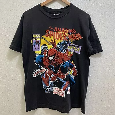 Vintage 1993 Spider Man Marvel Comics Double Sided Tee Shirt Venom Blockbuster • $125