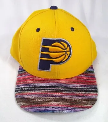 Rare Mitchell & Ness Indiana Pacers Snapback Hat Colorful Rainbow Gold NBA  • $14.99
