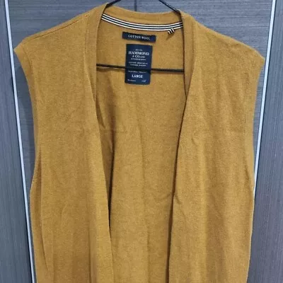 Men's Mustard Sleeveless Cardigan Sweater Vest • £10