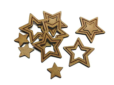 £3.09 • Buy Wooden Christmas Stars Craft Shape MDF Embellishment Cutout Decoration