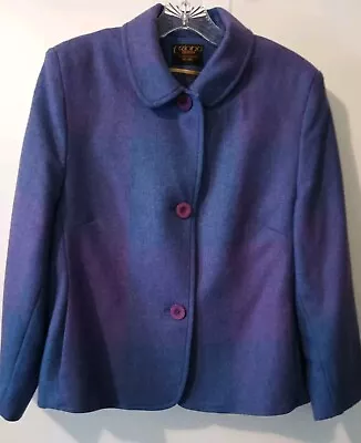 Triona Design Donegal Size Medium 100% Irish Wool Ombre Purple 3 Button Jacket • $35.95