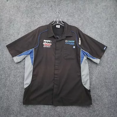 Sparco Shirt Mens M Medium Button-Up Black Maza Road To Indy TV Pit Tech Crew • $37.49