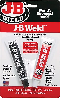 JB Weld High Strength Metal Repair Glue Two Part Epoxy Adhesive • $16.85