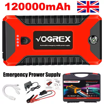 120000mAh Car Jump Starter Pack Booster Battery Charger Emergency Power Bank UK • £33.59