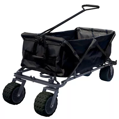 Collapsible Beach Cart Folding Wagon Utility Shopping Cart Outdoor Garden Cart • $98.95