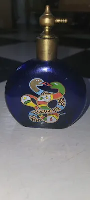 Vintage Niki De Saint Phalle Perfumed Bath Oil Empty Glass Painted Bottle Metal • $300