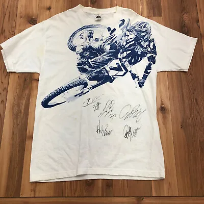 $96 • Buy Alstyle White AMA Motocross Signatures James Stewart Jr. 7 T-Shirt Adult Size L