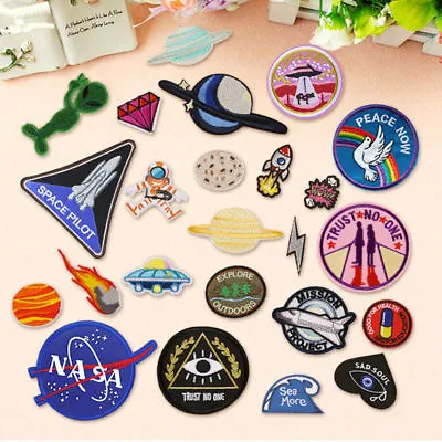 Outer Space Planet Embroidery Sew On Iron On Patch Badge Fabric Applique Craft • $2.30