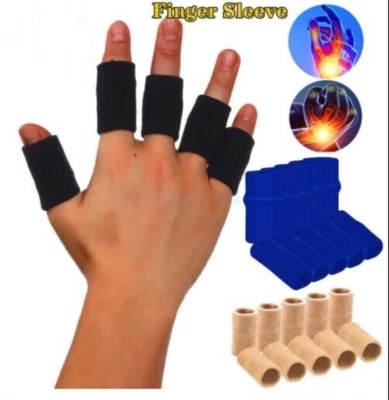$15.69 • Buy 10 Finger Sleeves Splint Brace Compression Finger Protector Support Pain Trigger