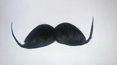 Black Handlebar Barber Schnappy English Gentleman Moustache Costume Accessory • $5.99