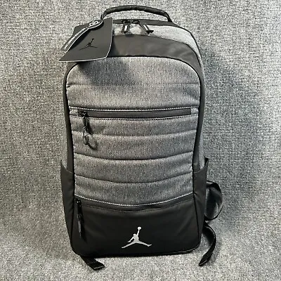 Air Jordan Nike Backpack Boys Men’s Carbon Heather Gray Black  15” Laptop School • $54.99