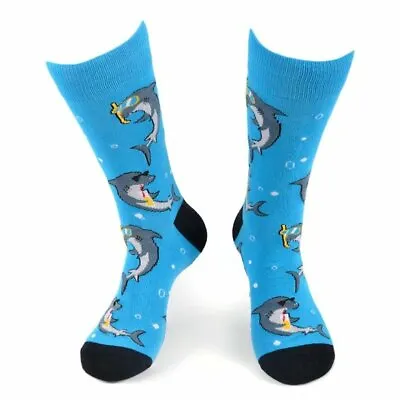 Men's Vacation Sharks Fun Novelty Socks  • $12