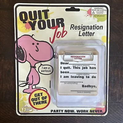 Obvious Plant SNEPPY Quit Your Job Resignation Letter - Rare Only 100 Made • $79.99