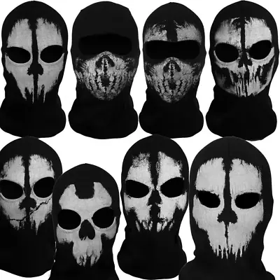 Balaclava Tactical Skeleton Ghost Skull Full Face Mask Windproof Ski Halloween • $6.99