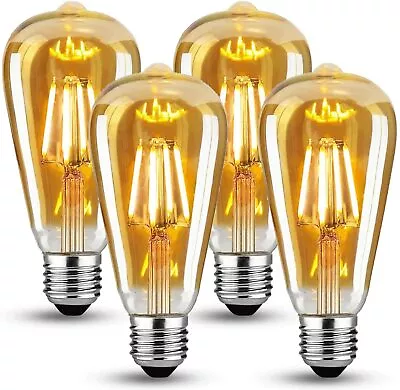 2W/4W/6W/8W E27 Light Bulb LED Edison Lamp Vintage Filament Bulb ST64 2200-6000K • £8.87