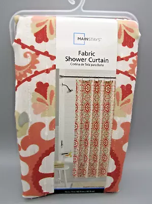 MAINSTAYS~Terracotta Medallion Textured Fabric Shower Curtain 72 X 72 Inch • $12.99