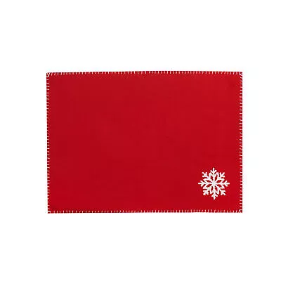 $19.99 • Buy Red Snowflake Wool Christmas Placemat Set Of 4 13 X 19 C&F Home