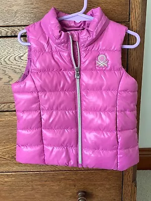 Baby Girl’s Benetton Pink Padded Gilet / Body Warmer 100% Polyester Size 12-18 M • £3.99