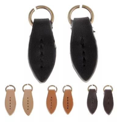 1 Set Leaf Shape Vintage Leather Zipper Pull Zip Pullers For Bags Sewing DIY • $14.74