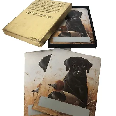 Vintage Antioch Black Lab Dog And Duck Bookplates 25 Stickers Pair Of The Best • $14.95