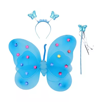  3 Pcs/Set Fairy Wings Dress Up Butterflies Costumes For Girls Toddler Child • £6.78