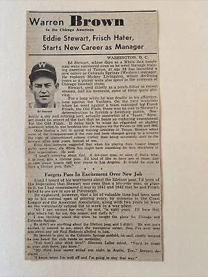 Bud Stewart Colorado Springs Sky Sox 1954 Sporting News Baseball 4X8 Panel • $16