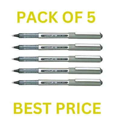 5 X Uni Ball Eye FINE UB-157 Rollerball Pen BLACK Colour Best Price On Ebay • £6.99