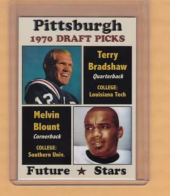 Terry Bradshaw / Mel Blount '70 Steelers Draft Picks Rookie Stars / Nm+ Cond. • $9.95