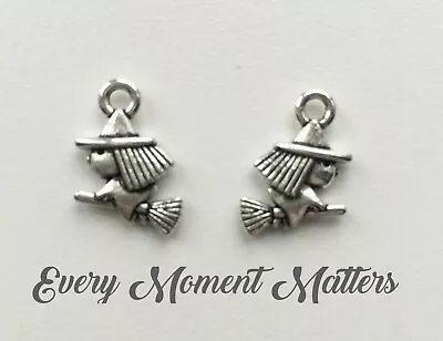 £2.29 • Buy 20 X Tibetan Silver WITCH ON A BROOMSTICK HALLOWEEN 13x10mm Charms Pendant